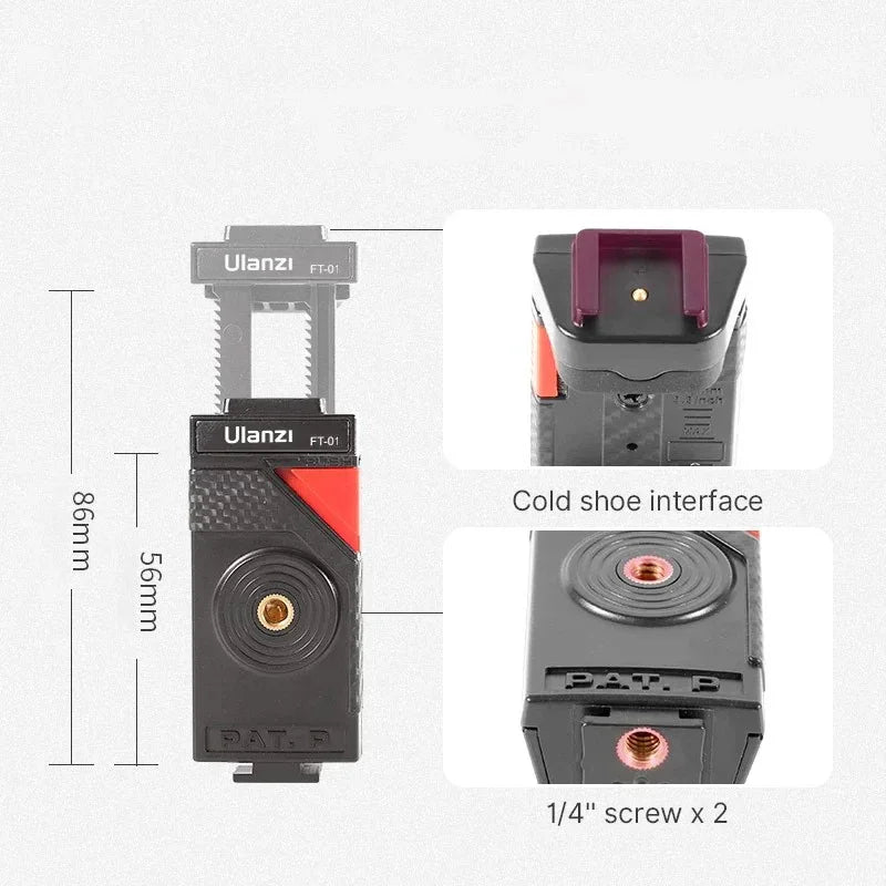 Ulanzi FT-01 Flexibles 360-Grad-Stativ mit 1/4-Zoll-Stativ / Mobilgerät / Montagezubehör - Bläckfisk