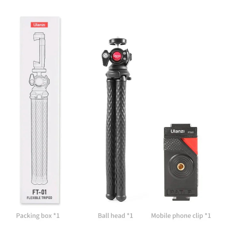 Ulanzi FT-01 Flexibles 360-Grad-Stativ mit 1/4-Zoll-Stativ / Mobilgerät / Montagezubehör - Bläckfisk