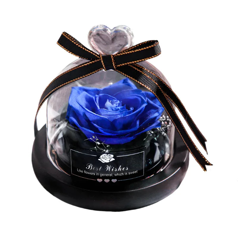 Romantic Flowers Home Decor Rose With LED Glass Valentine's Day Couples Gift