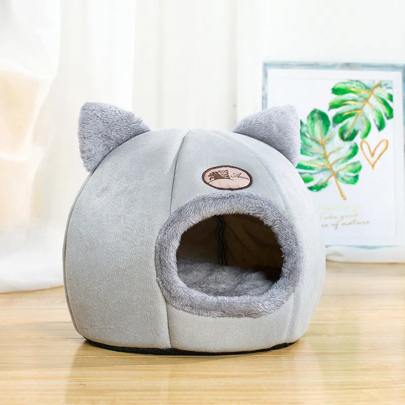 Kleiner Winterkatzenbettkorb Höhle