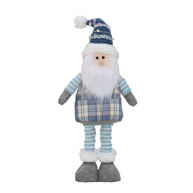 Large Blue Fabric Retractable Christmas Dolls
