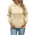Long Sleeve Solid Color Hoodie For Women