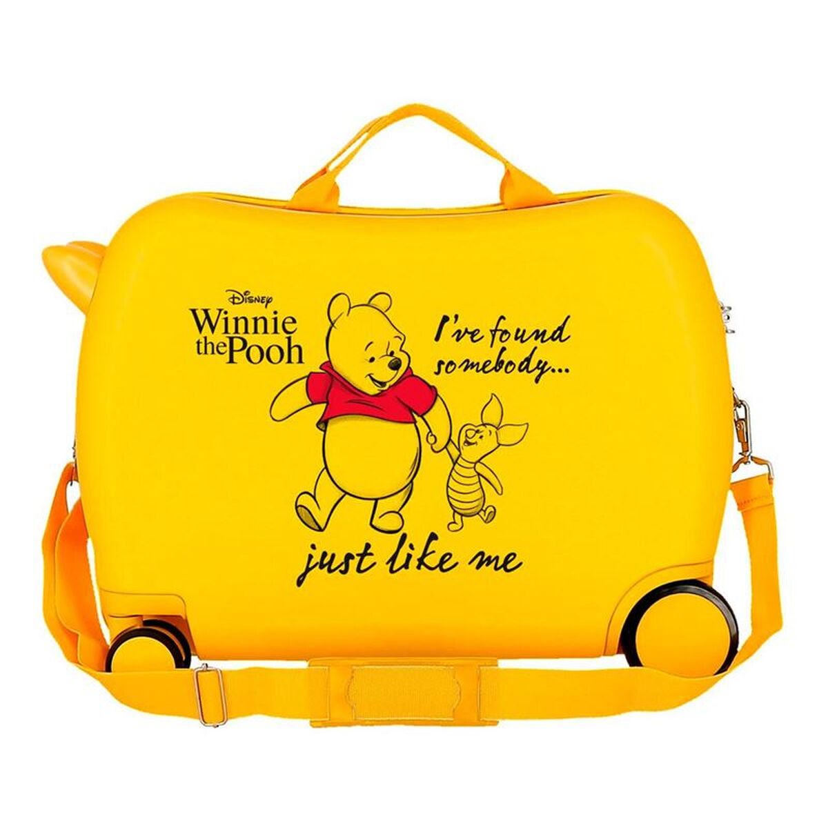 Resväska Winnie The Pooh för barn, med hjul, gul