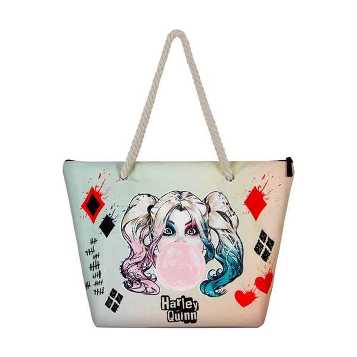 Strandväska Harley Quinn Multicolour, rymlig och färgglad