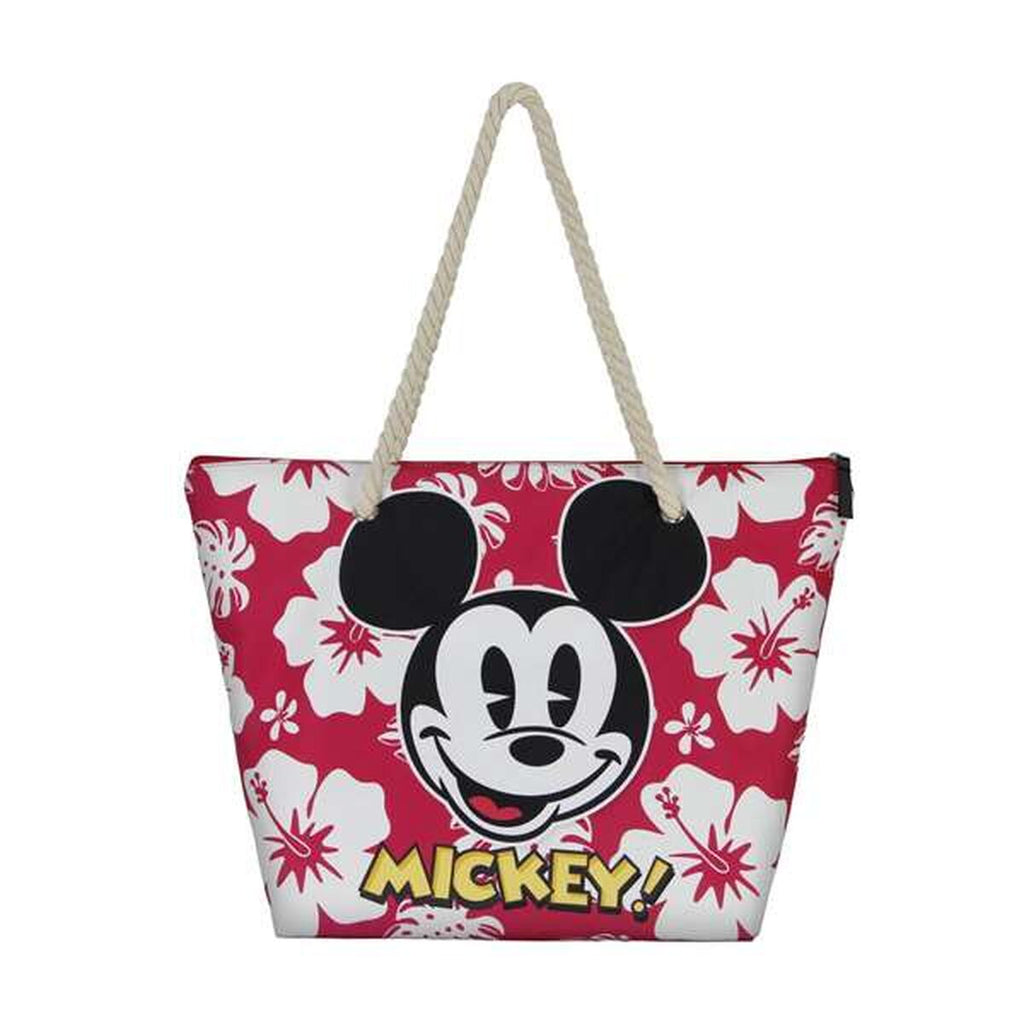 Strandväska Mickey Mouse hawaii, rosa, lätt och praktisk