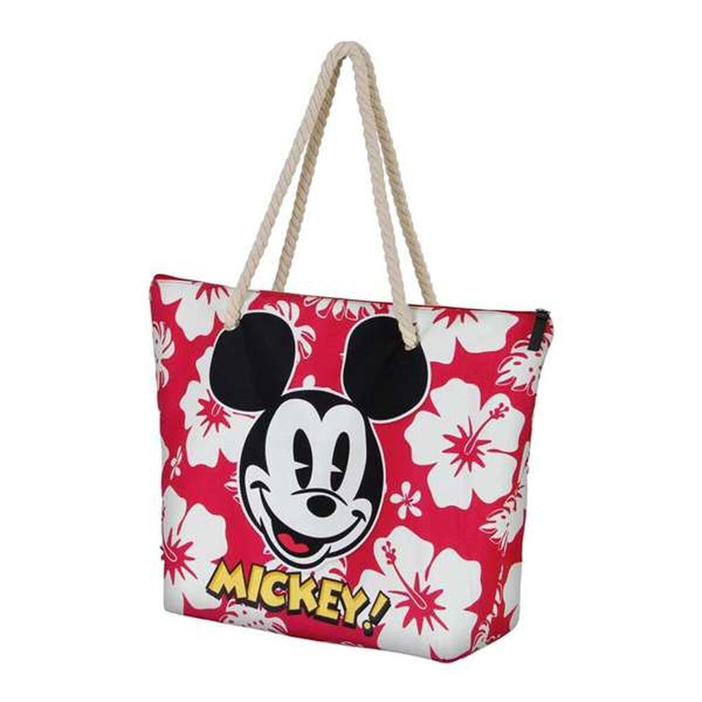 Strandväska Mickey Mouse hawaii, rosa, lätt och praktisk