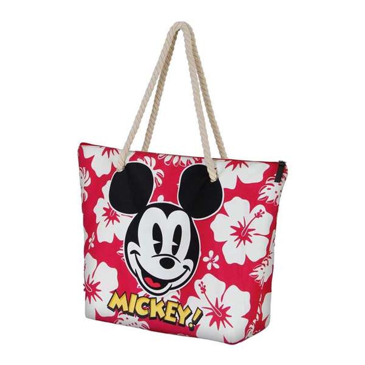 Strandväska Mickey Mouse hawaii, rosa, lätt och praktisk
