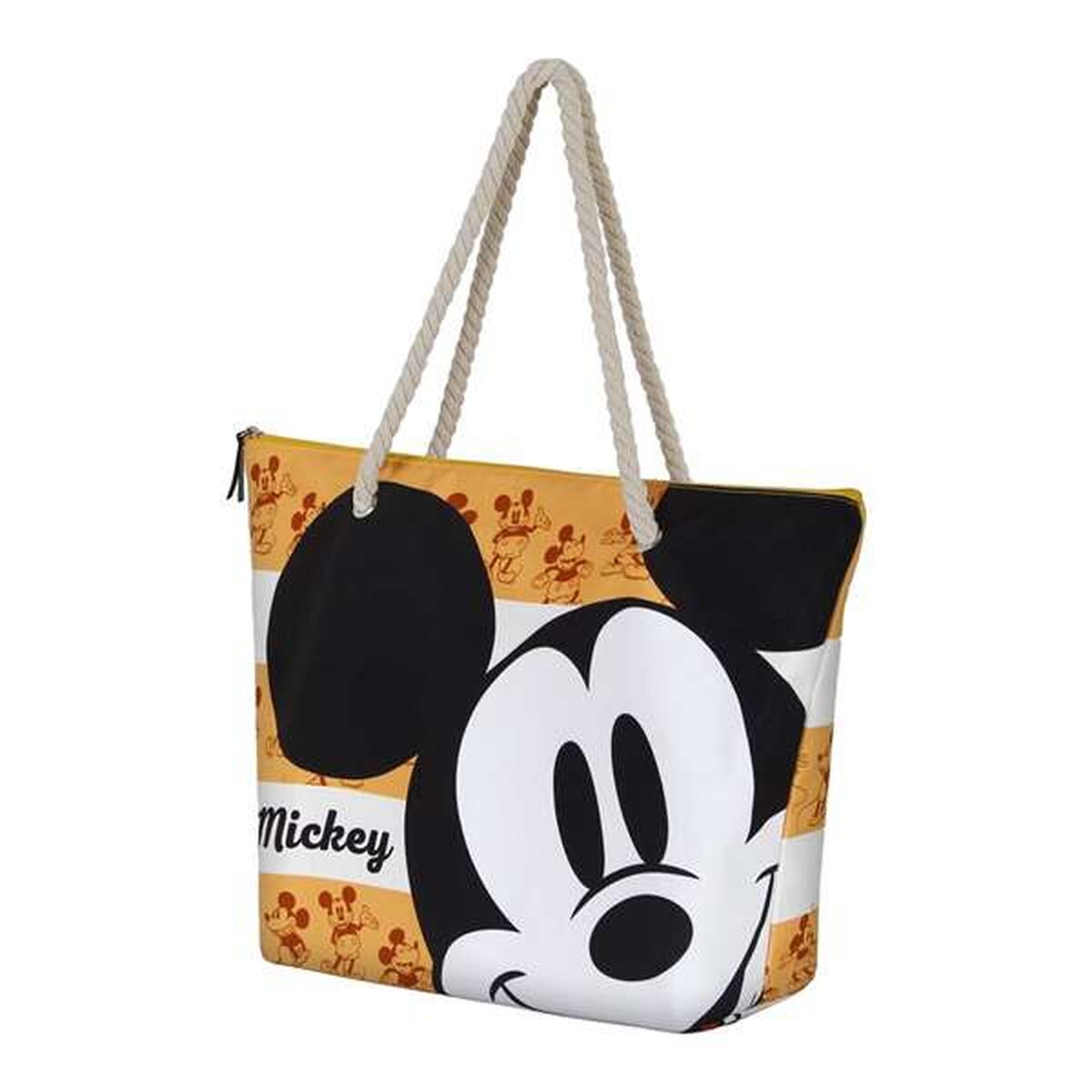 Strandväska Mickey Mouse, gul och orange, rymlig