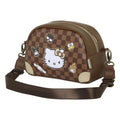 Axelväska Hello Kitty i PVC, justerbar rem, brun
