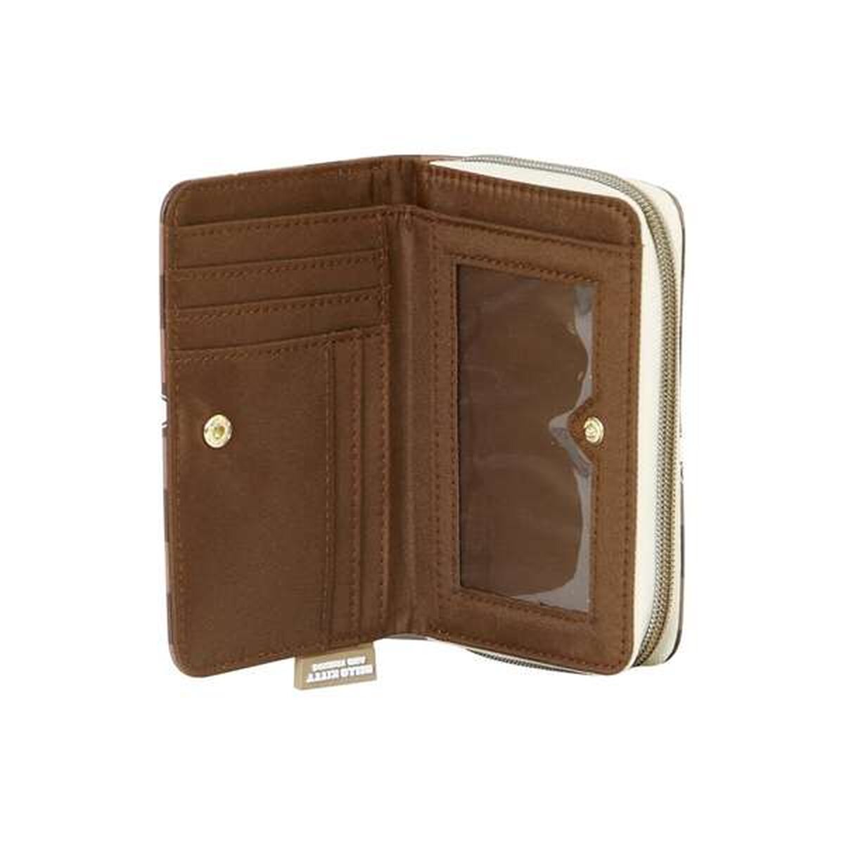 Plånbok Hello Kitty i polyester, brun med blixtlås
