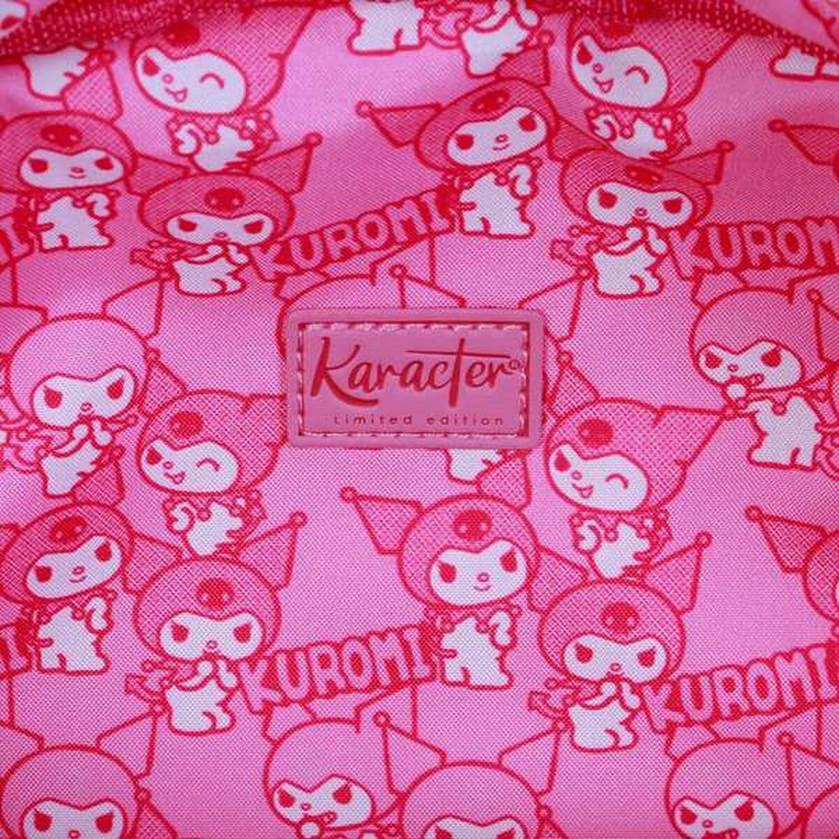 Axelväska Kuromi i polyester, rosa, justerbar rem