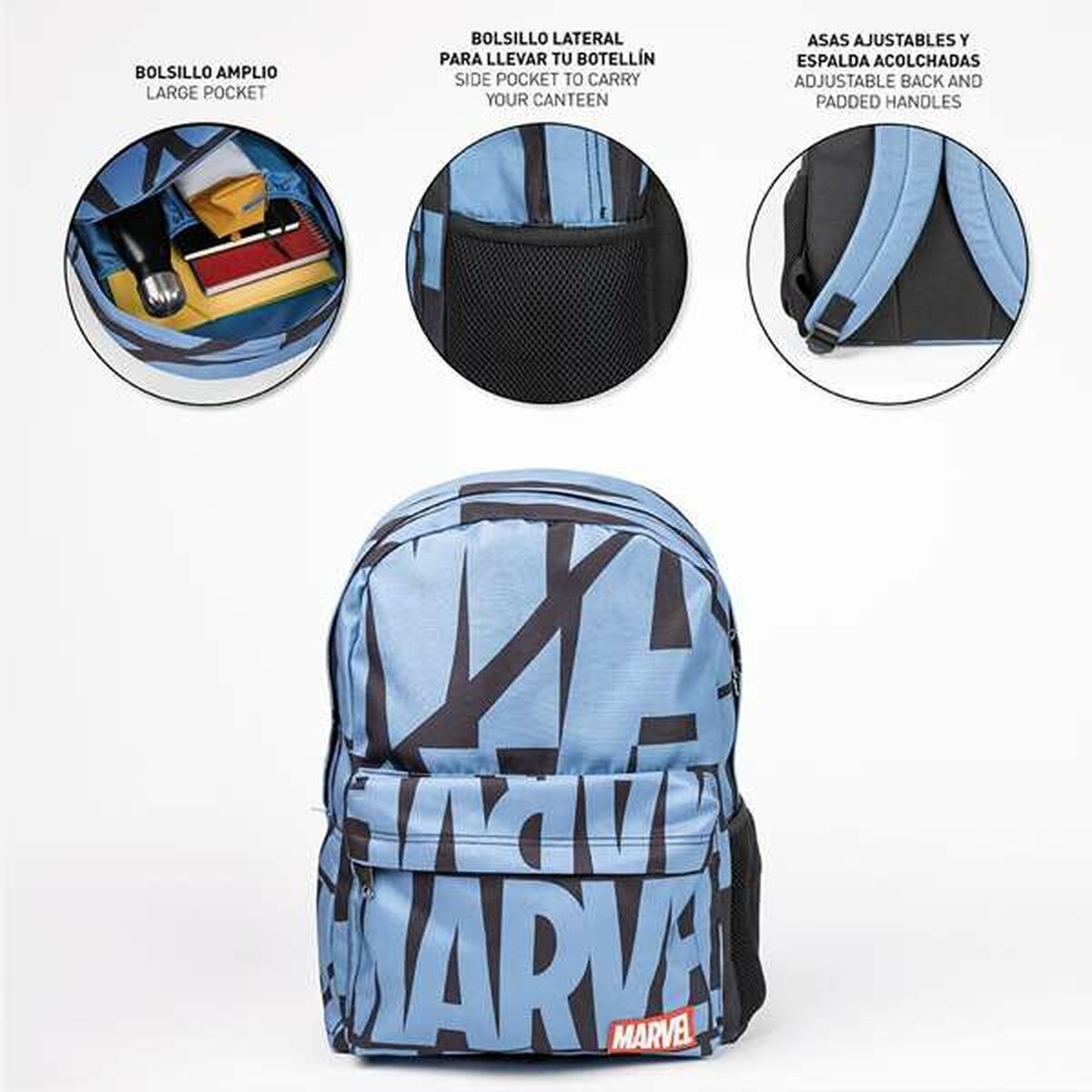 Ryggsäck Marvel för barn, polyester, blå