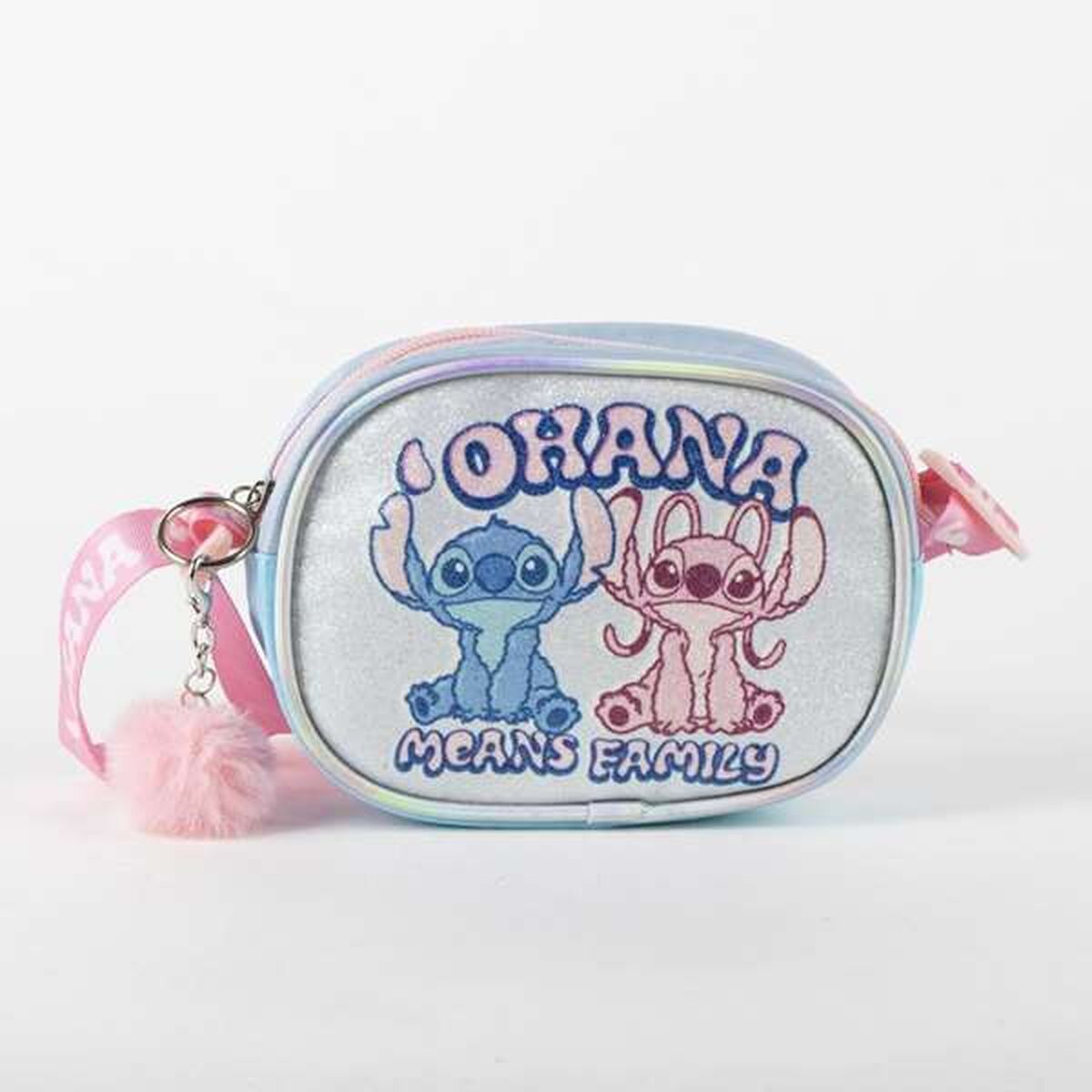 Axelväska Disney Stitch, blå, justerbart axelband