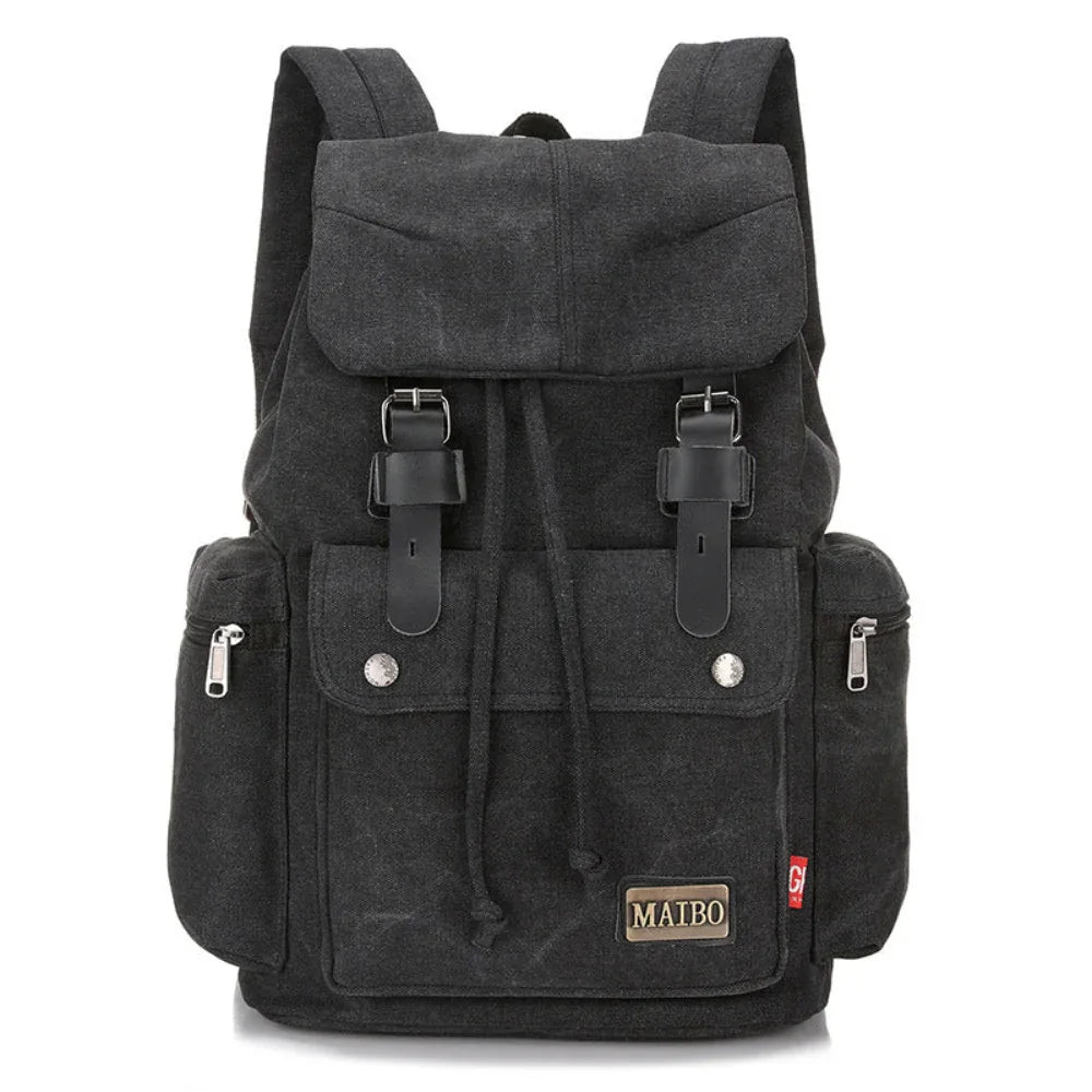 Men And Women Breathable Large Capacity Multiple Pockets Canvas Backpack For Travelling Camping & Hiking