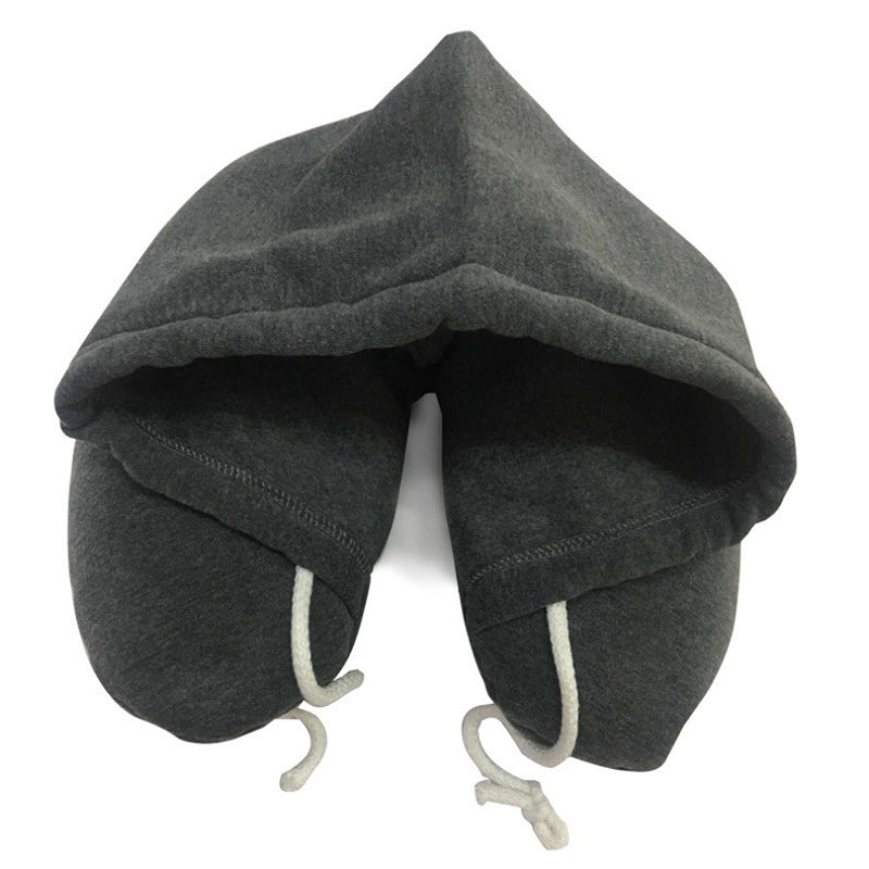 Nackenkissen mit Kapuze für Reisen