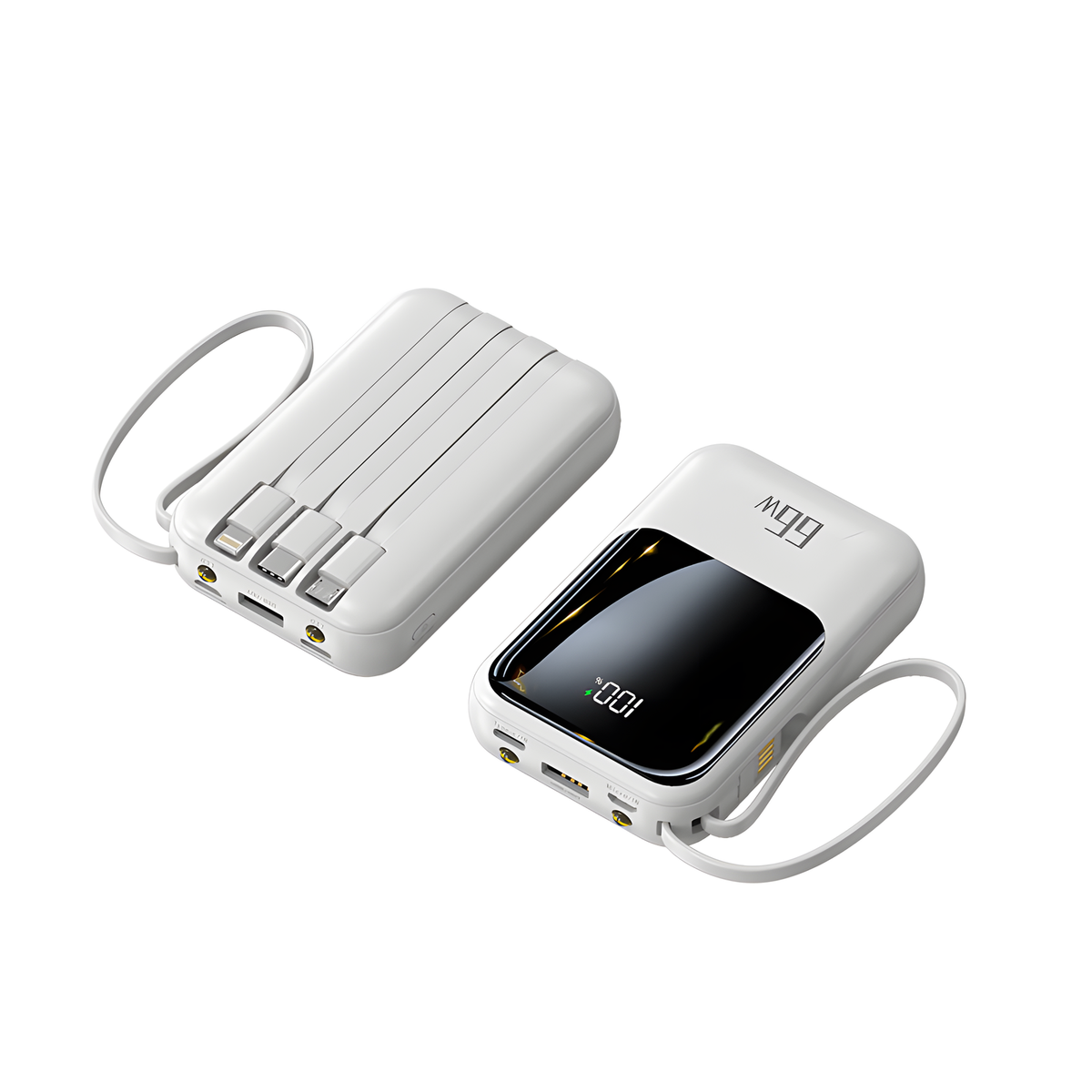 66W Power Bank with Built-In Cable