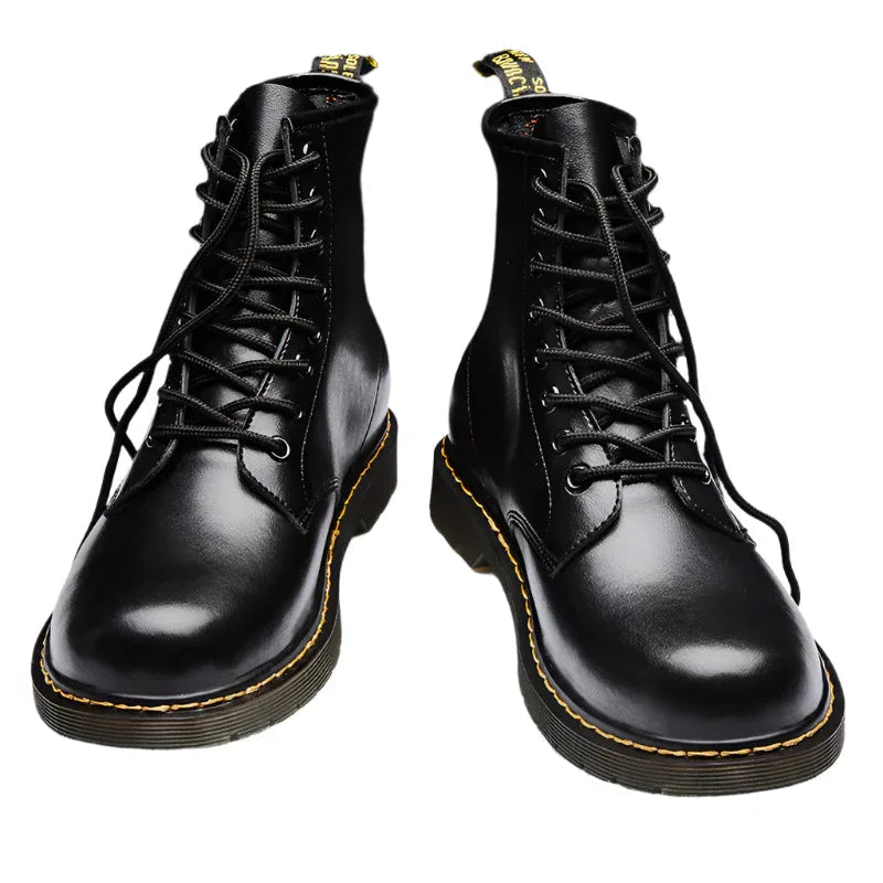 Men's High-Top Shoes British Style Tooling Leather Martin Boots