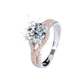 Moissanite Female Diamond Silver Ring