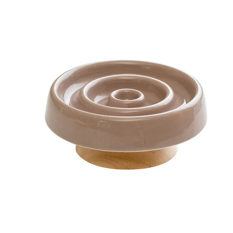 Ceramic Anti-Gulping Slow Feeding Pet Cat Dog Bowl