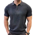Summer Men's Casual Sports Zipper Polo Shirt
