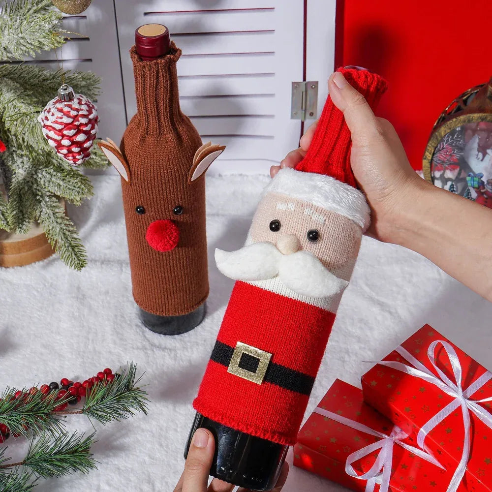 Home Fashion Simple Christmas Table Decorations Bottle Cover