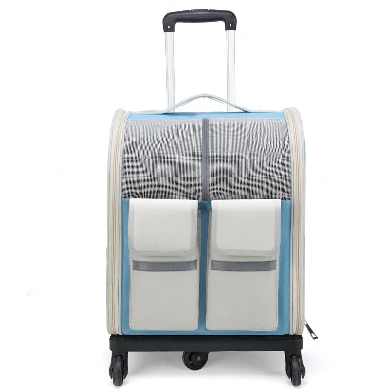 Pet Trolley Bag Cat Bag Large Capacity Portable Breathable Backpack