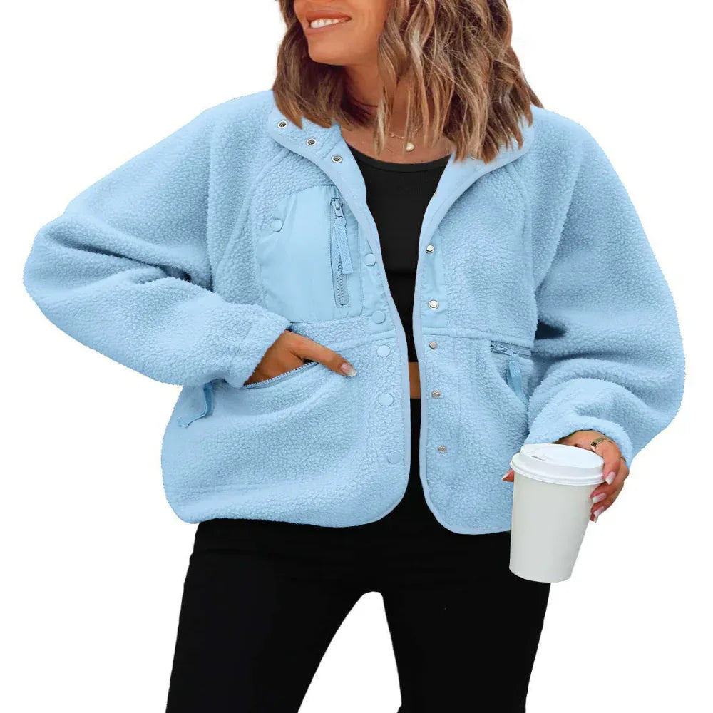 Women's Polar Fleece Sports And Leisure Sweater Jacket Top
