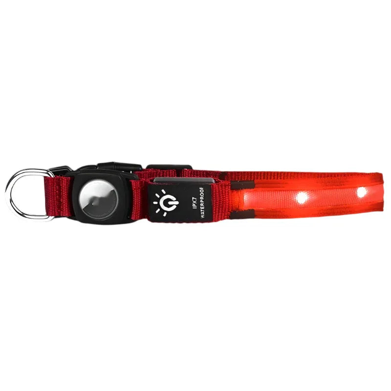 IPX7 Waterproof LED Pet Luminous Dog Collar With Protective Cover And Positioning Tracker