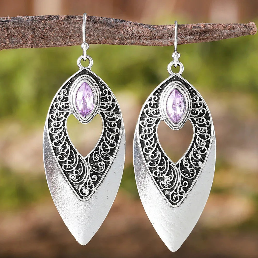 Women's Retro Ethnic Style Leaf Earrings