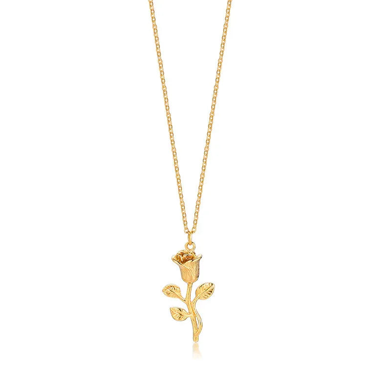 Stainless Steel Rose Necklace For Men