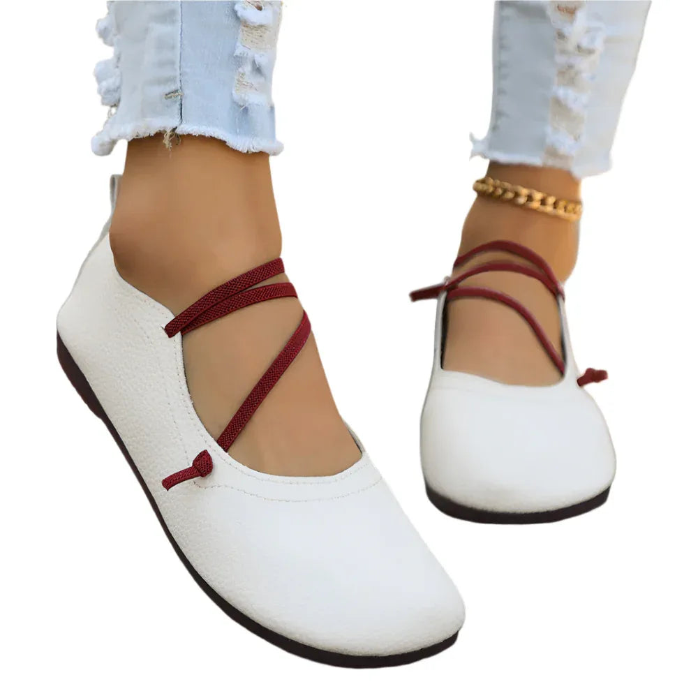 Fashion Square Toe Flats Shoes Shallow Slip-On Loafers Casual Cozy Shoes