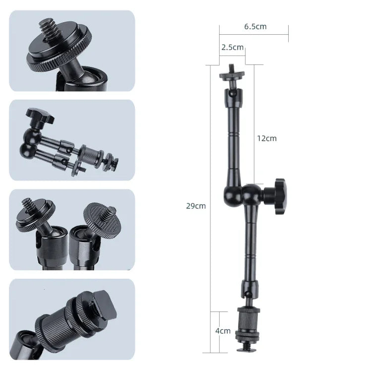 Magic Arm Dubbel 360° Kulled + Klämma - 11" - Aluminium - Kit