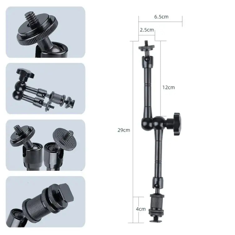 Magic Arm Dubbel 360° Kulled + Klämma - 11" - Aluminium - Kit