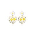 Floral Egg White Earrings-0