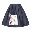 Blauer Jeansrock mit Applikationen