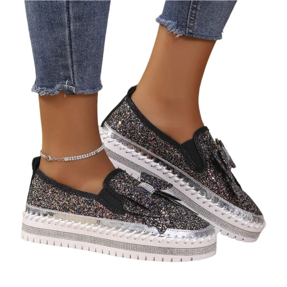Rhinestone Studded Shoes Loafers For Women