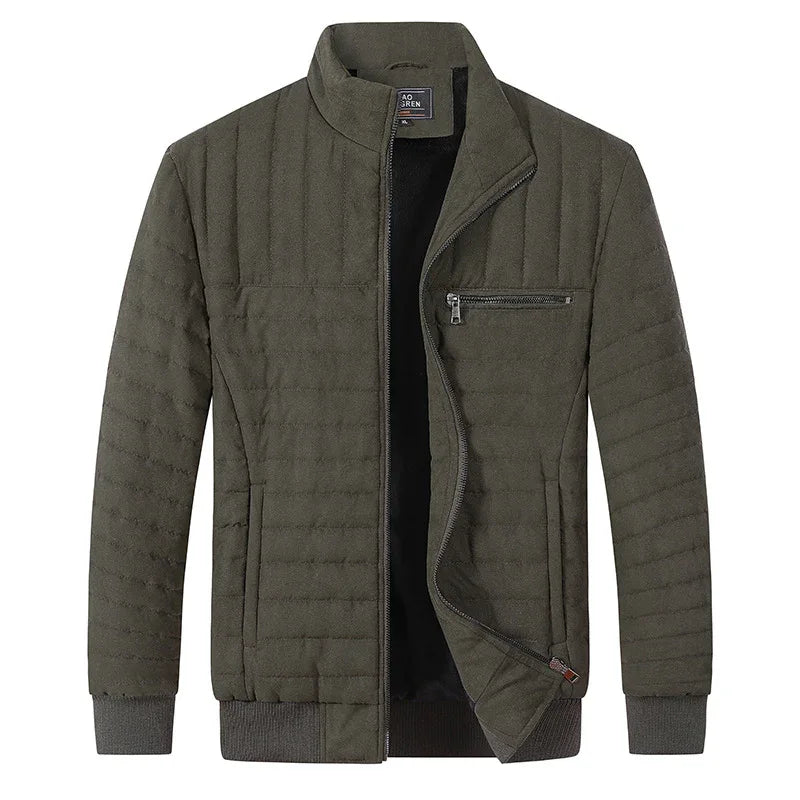 Men's Cotton-Padded Stand-Up Collar Jacket