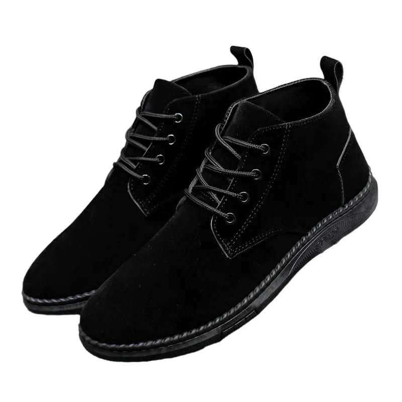 High-Top British Men's Casual Leather Shoes