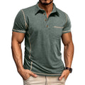 Short-Sleeved Lapel T-Shirt With Chest Pocket