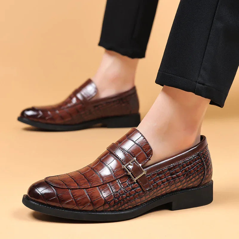Men's Crocodile Pattern Formal Business Artificial Leather Shoes