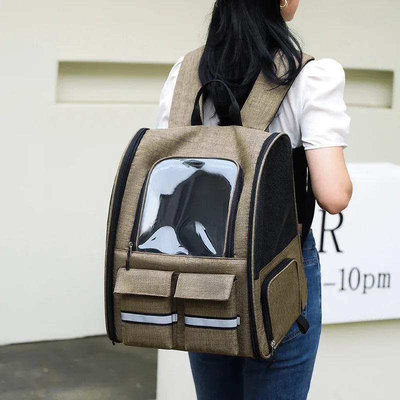 Double Shoulder Pull Rod Breathable Foldable Pet Cat Dog Bag Backpack