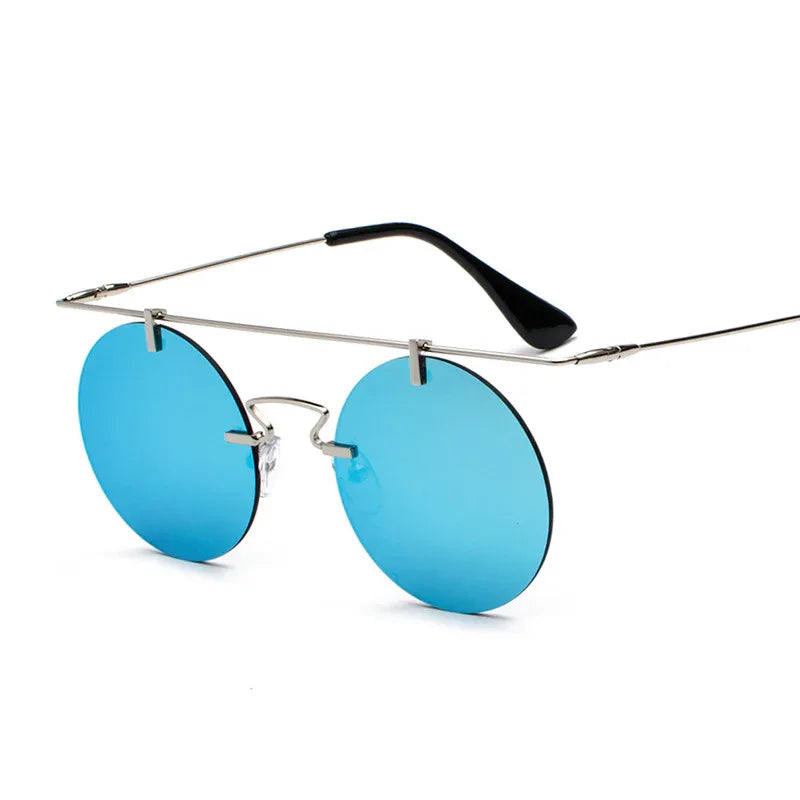 Frameless Lightweight Glasses New Retro Round Sunglasses