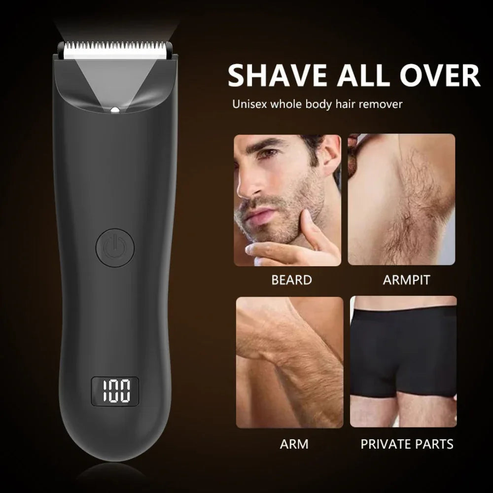 Men's Electric Groin Private Parts Versatile Body Hair Trimmer With Two Guiding Combs