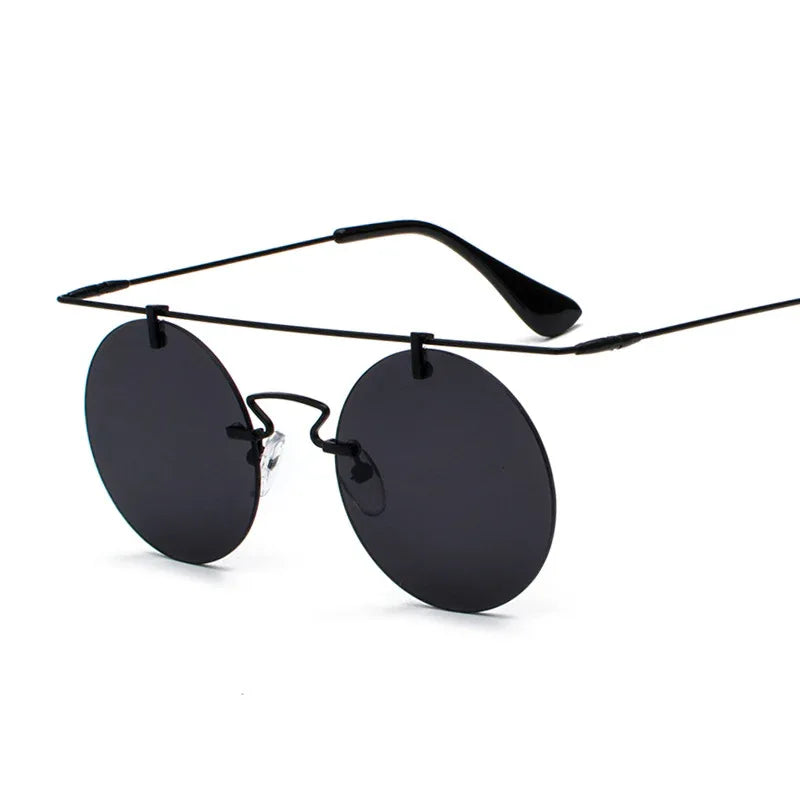 Frameless Lightweight Glasses New Retro Round Sunglasses
