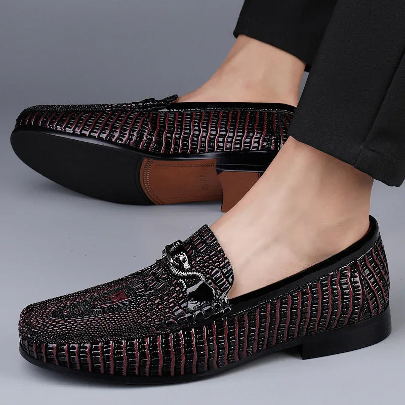Gommino Men's First Layer Cowhide Loafers Soft Bottom Leather Shoes