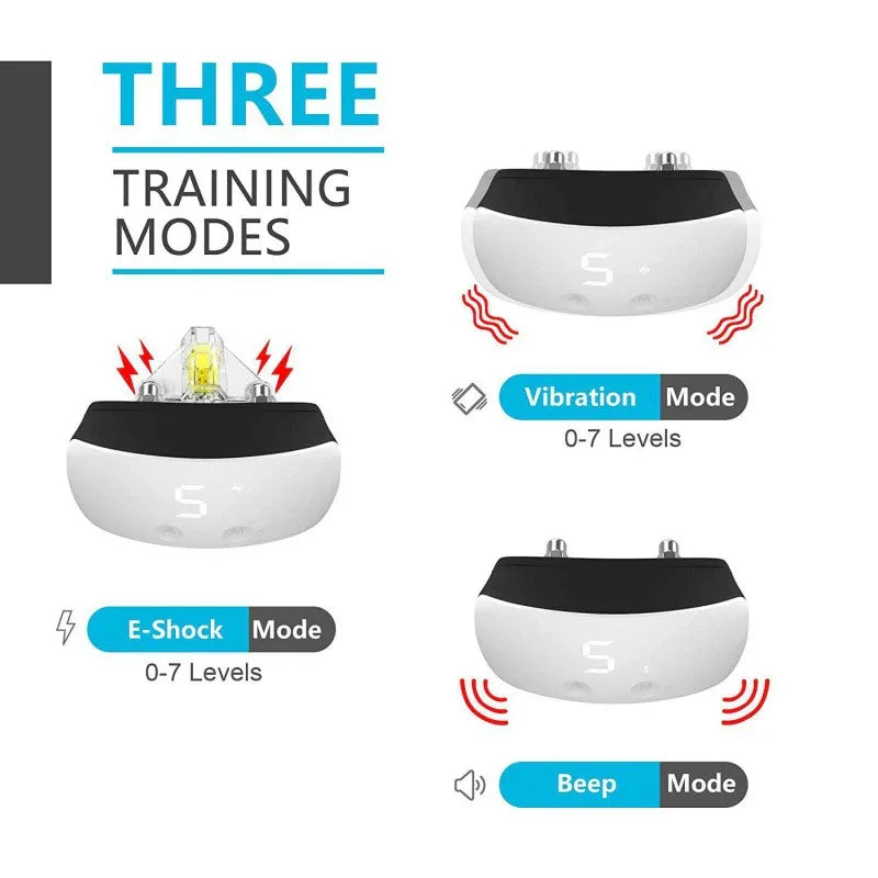 Pet Dog Training Collar Bark Stopper Trainer With Digital LED Display Screen