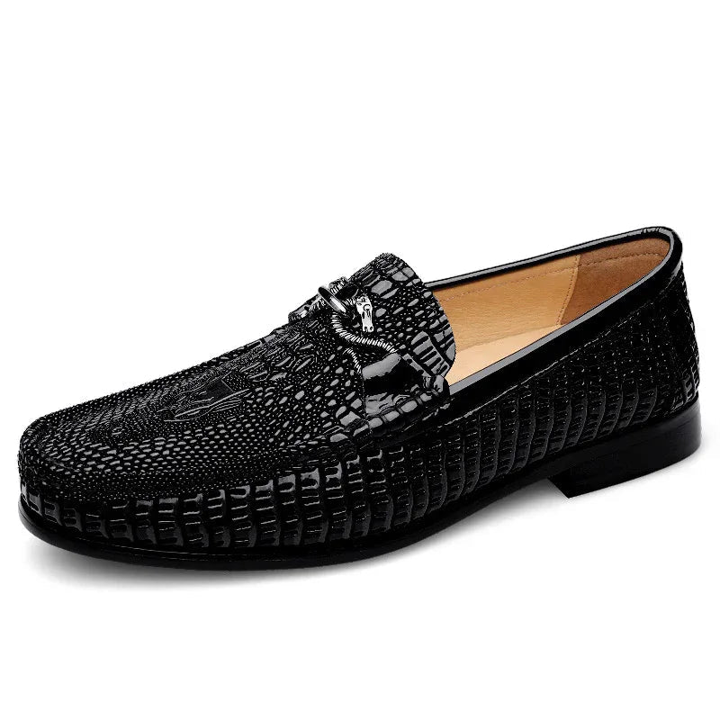 Gommino Men's First Layer Cowhide Loafers Soft Bottom Leather Shoes