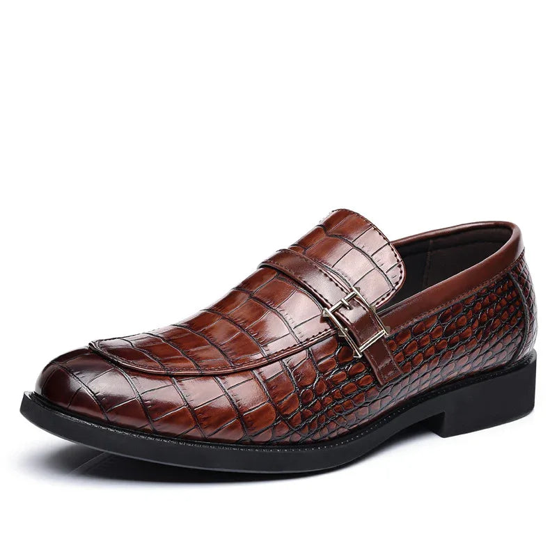 Men's Crocodile Pattern Formal Business Artificial Leather Shoes
