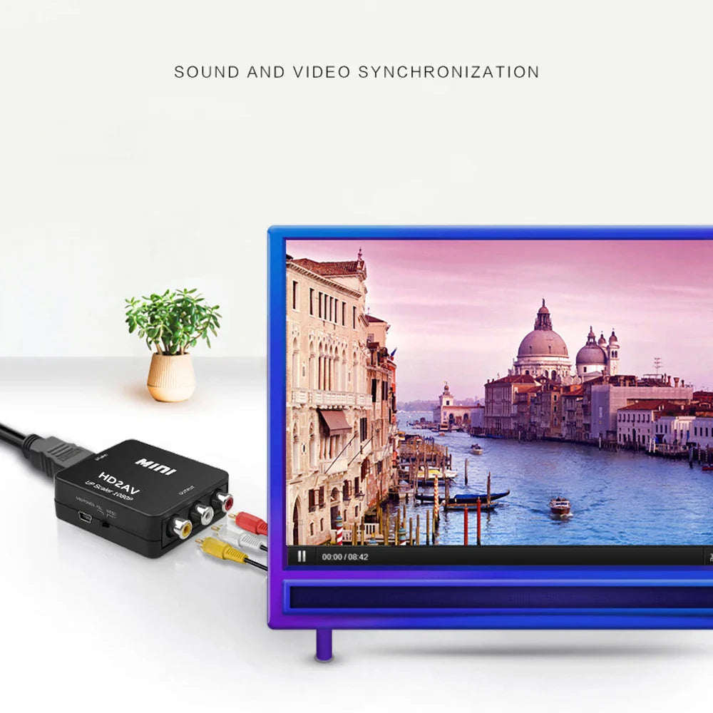 1080P HDMI to RCA AV Converter Adapter
