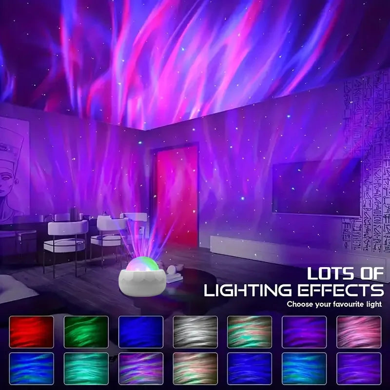 Norrsken Stjärnhimmel Projektorlampa LED Atmosfärsljus Natt